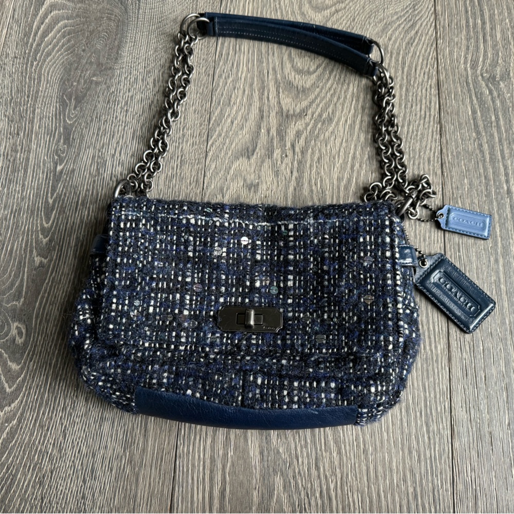 Coach 17837 Tweed Chelsea Purse in Blue